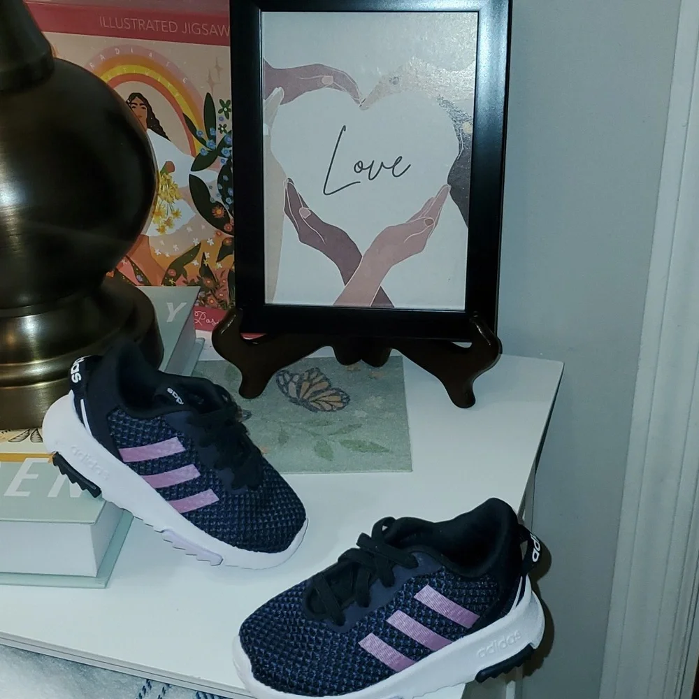 New AdidasRacer Tr 2.0 Toddler No Lace Kids Tennis Shoes Size 5K